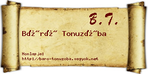 Báró Tonuzóba névjegykártya