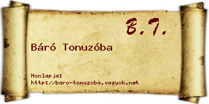 Báró Tonuzóba névjegykártya