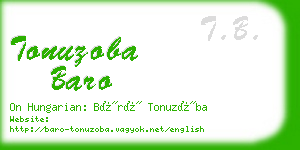 tonuzoba baro business card